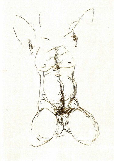 Σχέδιο με τίτλο "Figure 01" από Ὅμηρος, Αυθεντικά έργα τέχνης, Μελάνι