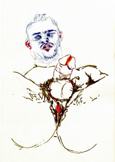 Dibujo titulada "Figure 06" por Omeros, Obra de arte original, Tinta