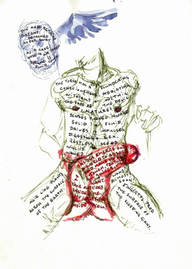 Tekening getiteld "Threefold 06 Word B…" door Omeros, Origineel Kunstwerk, Inkt