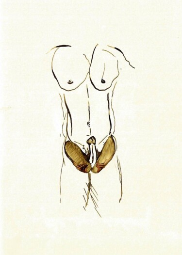 Σχέδιο με τίτλο "Figures 11" από Ὅμηρος, Αυθεντικά έργα τέχνης, Μελάνι