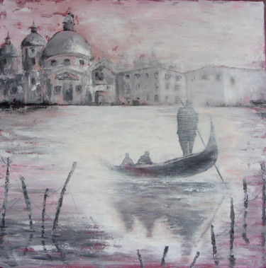 Painting titled "City on the water:…" by Tania Kalinnik, Original Artwork, Acrylic