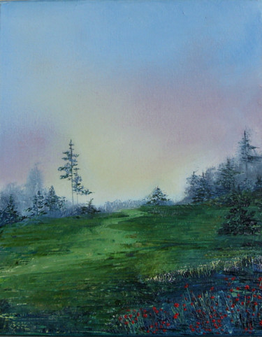 Painting titled "Sunrise" by Tania Kalinnik, Original Artwork, Oil