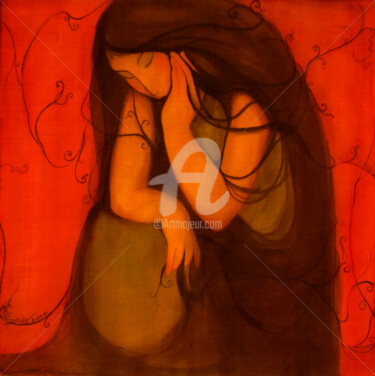 Malerei mit dem Titel "Erato" von Hong Diep Loi, Original-Kunstwerk, Stoff