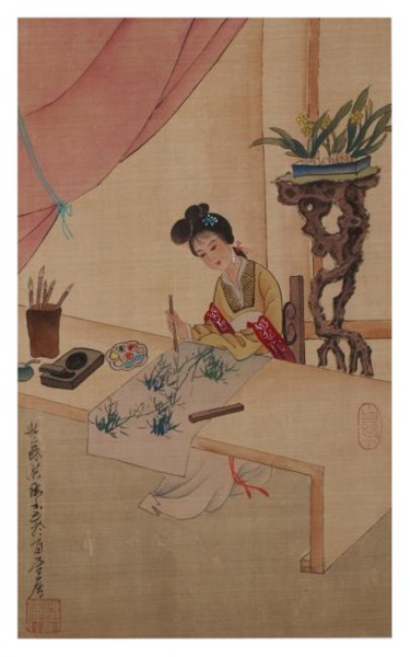 绘画 标题为“Painting Lady” 由Hong, 原创艺术品, 油