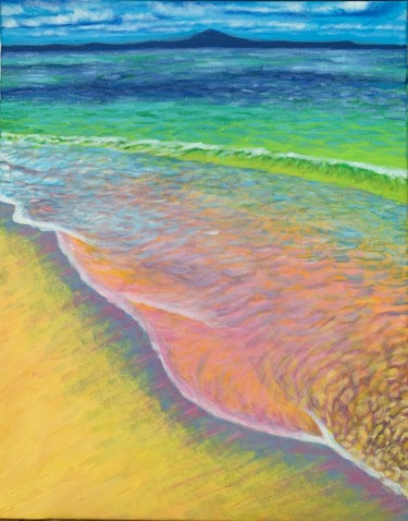 Painting titled "Seaside" by Jin Hong, Original Artwork, Acrylic