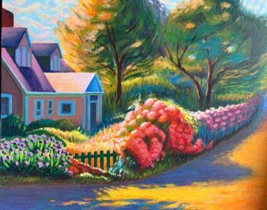 Painting titled "yard" by Jin Hong, Original Artwork, Acrylic