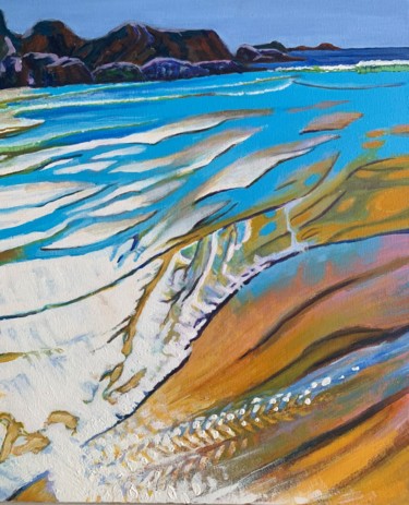 Peinture intitulée "Beach" par Jin Hong, Œuvre d'art originale, Acrylique