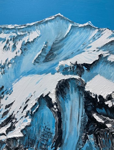 Painting titled "SNOW MOUNTAIN 1" by Jin Hong, Original Artwork, Acrylic
