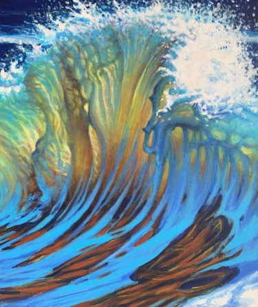 Ζωγραφική με τίτλο "sea wave 1" από Jin Hong, Αυθεντικά έργα τέχνης, Ακρυλικό