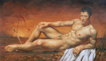Pintura intitulada "Oil painting male n…" por Hongtao Huang, Obras de arte originais, Óleo