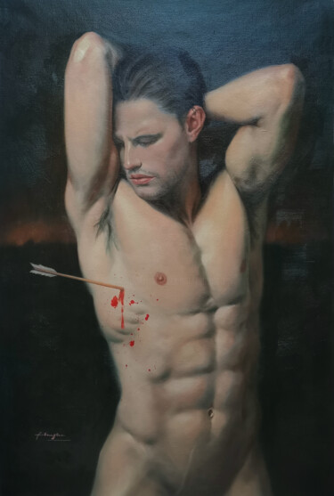 Painting titled "OIL PAINTING  MALE…" by Hongtao Huang, Original Artwork, Oil