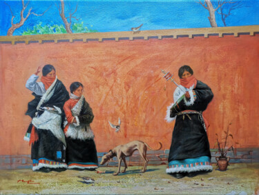 Pittura intitolato "OIL PAINTING -Ethni…" da Hongtao Huang, Opera d'arte originale, Olio