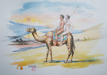 Картина под названием "Watercolor painting…" - Hongtao Huang, Подлинное произведение искусства, Акварель