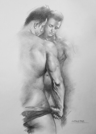 Drawing titled "The mirror of you" by Hongtao Huang, Original Artwork, Pencil