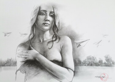 Drawing titled "Paper airplanes in…" by Hongtao Huang, Original Artwork, Pencil