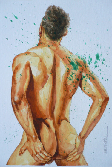 Malerei mit dem Titel "WATERCOLOR PAINTING…" von Hongtao Huang, Original-Kunstwerk, Aquarell