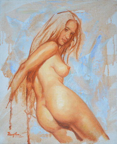 Pintura titulada "oil painting  girl…" por Hongtao Huang, Obra de arte original, Oleo
