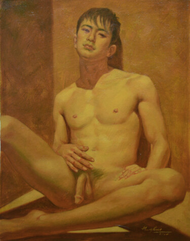 Painting titled "Oil painting art ma…" by Hongtao Huang, Original Artwork, Oil