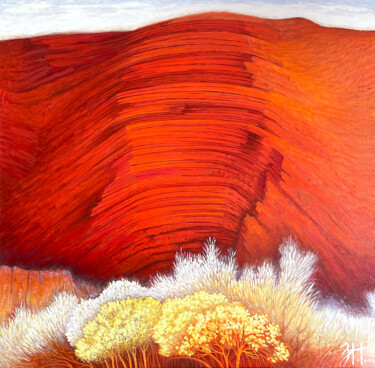 Malarstwo zatytułowany „Part of the Canyon” autorstwa Hongz Neher, Oryginalna praca, Akryl Zamontowany na Drewniana rama nos…