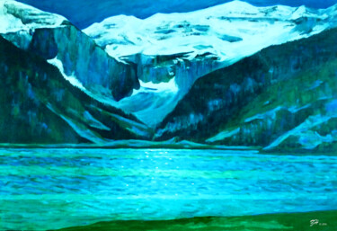 Painting titled "Lake Louise" by Hongz Neher, Original Artwork, Acrylic