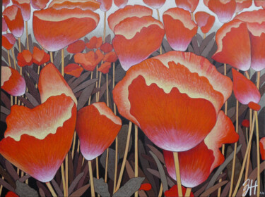 Картина под названием "wildflowers" - Hongz Neher, Подлинное произведение искусства, Акрил Установлен на Деревянная рама для…