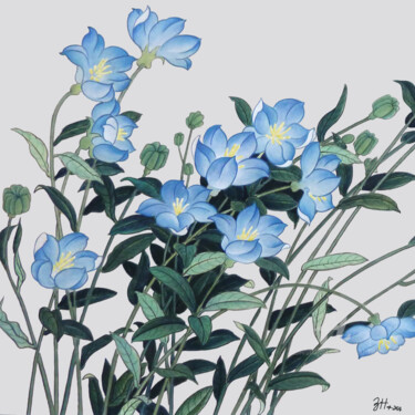 Pittura intitolato "Flowers417" da Hongz Neher, Opera d'arte originale, Acrilico