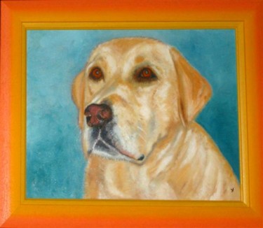 Peinture intitulée "le labrador" par Queau, Œuvre d'art originale