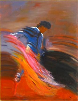 Painting titled "torero" by Queau, Original Artwork