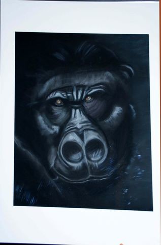 Peinture intitulée "gorille" par Queau, Œuvre d'art originale
