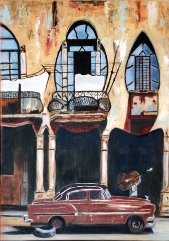 Painting titled "cuba" by Queau, Original Artwork