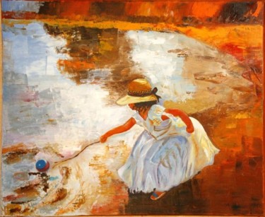 Peinture intitulée "l'innocence" par Queau, Œuvre d'art originale