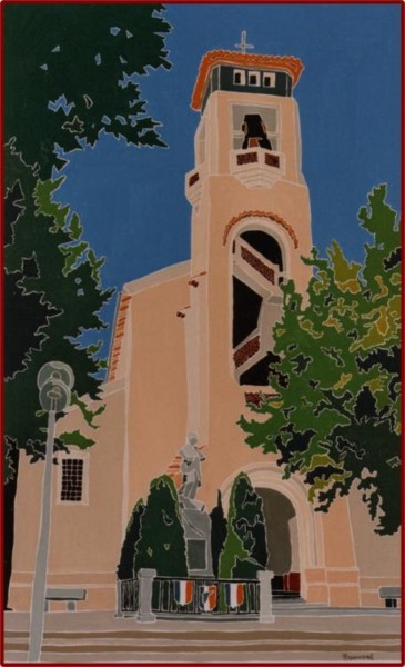 Peinture intitulée "Eglise de Plan de C…" par Vincent Honnore, Œuvre d'art originale
