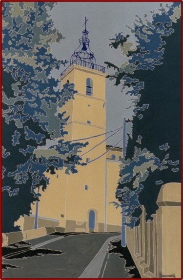 Peinture intitulée "Eglise de Chateau G…" par Vincent Honnore, Œuvre d'art originale