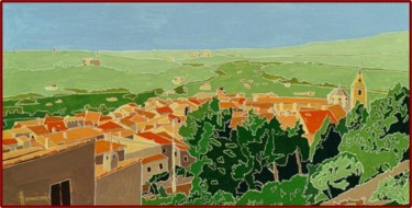 Peinture intitulée "Les toits d' Allauch" par Vincent Honnore, Œuvre d'art originale