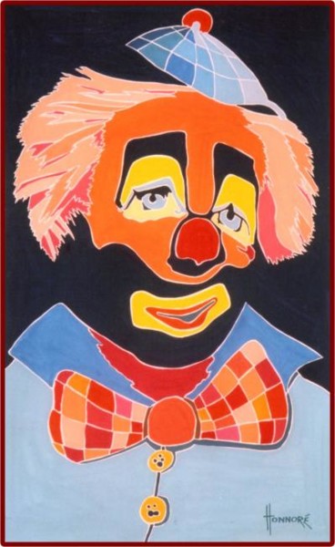 Peinture intitulée "Clown" par Vincent Honnore, Œuvre d'art originale