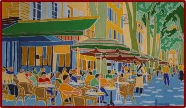 Peinture intitulée "Cours Mirabeau Aix…" par Vincent Honnore, Œuvre d'art originale