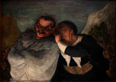 "Crispin et Scapin" başlıklı Tablo Honoré Daumier tarafından, Orijinal sanat, Petrol