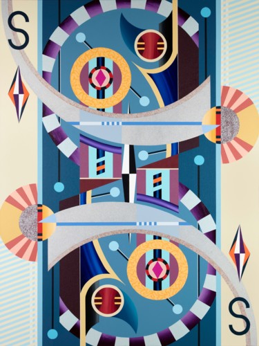 Peinture intitulée "Playing card 1S (di…" par Hoopka, Œuvre d'art originale, Acrylique