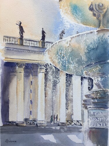 「Fonte Romana」というタイトルの絵画 Horacio Cobasによって, オリジナルのアートワーク, 水彩画