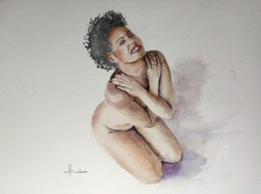 Painting titled "Morning Smile" by Horacio Cobas, Original Artwork, Watercolor
