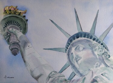 Картина под названием "The Liberty" - Horacio Cobas, Подлинное произведение искусства, Акварель