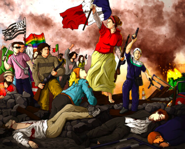 Digital Arts titled "La Liberté Guidant…" by Horb, Original Artwork, Digital Painting