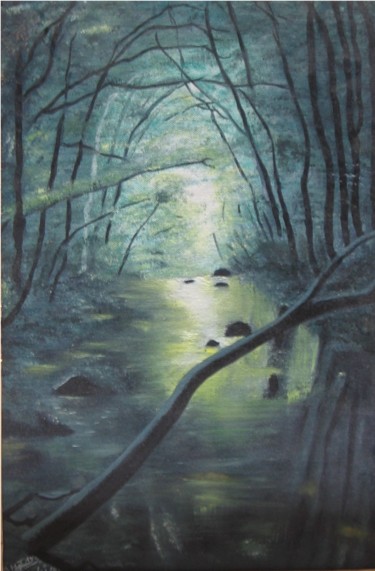 Schilderij getiteld "Le Ruisseau du Soul…" door Anne-Marie Thys, Origineel Kunstwerk, Olie
