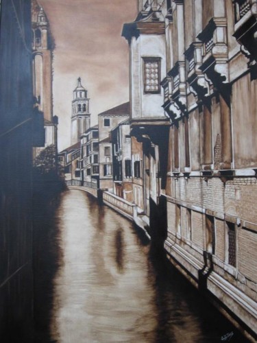 Painting titled "Venise" by Anne-Marie Thys, Original Artwork, Oil