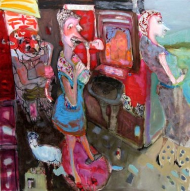 Peinture intitulée "La vie communautaire" par Hortense Garand Vernaison, Œuvre d'art originale