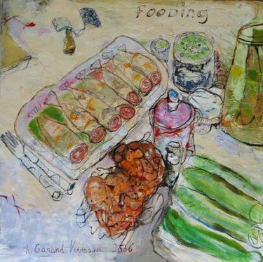 Peinture intitulée "Fooding" par Hortense Garand Vernaison, Œuvre d'art originale