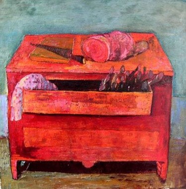 Malerei mit dem Titel "Le livre de cuisine" von Hortense Garand Vernaison, Original-Kunstwerk