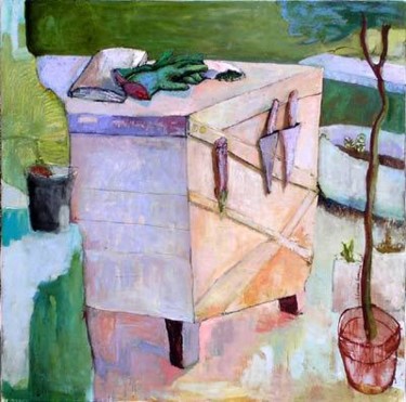 Peinture intitulée "Le livre de jardina…" par Hortense Garand Vernaison, Œuvre d'art originale