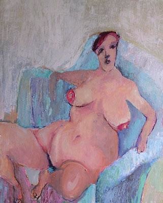 Peinture intitulée "Femme aux gros seins" par Hortense Garand Vernaison, Œuvre d'art originale