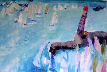 Peinture intitulée "Le phare" par Hortense Garand Vernaison, Œuvre d'art originale
